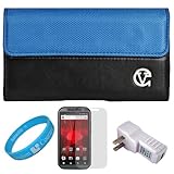 Blue & Black Portola Executive Leather Holster Carrying Case with Fixed Bel ....