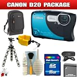 Canon PowerShot D20 Waterproof Camera Package