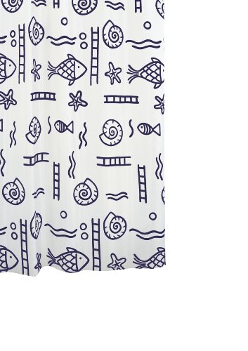 Ridder 464130-350 Duschvorhang Textil 240 x 180 cm Neptun blau