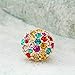 FM42 Pave Sparkling Multi Color Crystal Dome Round Disk Clip On Earrings E267