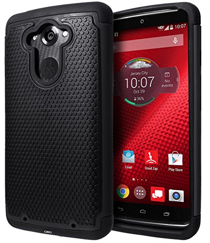 Motorola DROID Turbo Case, Cimo [Shockproof] Heavy Duty Shock Absorbing Dual Layer Protection Cover for Motorola DROID Turbo (Verizon XT1254, Not Compatible with Ballistic Nylon Version) - Black