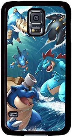 S5 Case, Galaxy S5 Cases, Customized Awesome Pokemon Mew Blue Hard PC Black Case Protective Phone Cases for Samsung Galaxy S5