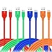 OKRAY 4 Pack Premium 6ft USB Charging Cable High Speed USB 2.0 A Male to Micro B Sync and Charge Cable Charge Cord for Android, Samsung, HTC, Motorola, Sony, Nokia, Power bank (Orange Red Green Blue)