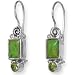 Jewelry : Sterling Silver Gaspeite w/ Peridot Accent Latchback Earrings by Sajen
