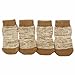 Weixinbuy Pet Puppy Dog Anti-slip Cotton Knit Socks 4pcs/set Khaki X-Small