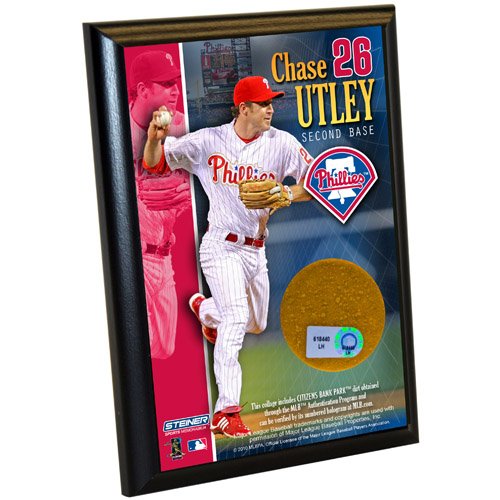 MLB Philadelphia Phillies Chase Utley 4-by-6-Inch Dirt Plaque
