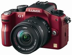 Panasonic Lumix DMC-G1 12.1MP Digital Camera with Lumix G Vario 14-45 mm f/3.5-5.6 ASPH Mega OIS Lens (Red)