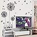 Theme Decal Dandelion Butterfly Removable Wall Stickers, 165 x 130 cm, Black