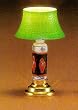 Dollhouse Miniature Table Lamp with Green Shade