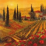 Poppies of Toscano I Art Poster Print by Art Fronckowiak, 24x24