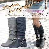 ブーツ スタッズ ベルト エンジニアブーツ ロングブーツ