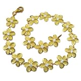 925 Silver Plumeria Link Bracelet Hawaiiain Jewelry