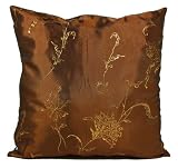 Golden Brown Flower Pillow Sham