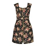 Banana Flame Floral Zip Dress