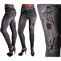 EyeCatchClothing - Womens Distinct Super Stretch Jean Look, Jegging Legging One Size