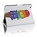 iPad Mini 1/2/3 Case, LittleMax(TM) Magnetic Closure Flip Stand [Card Holder] Case with Auto Sleep/Wake Function for Apple iPad Mini 1/2/3 [Free Cleaning Cloth,Stylus Pen]-#2 Rainbow Ice Cream