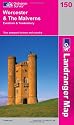 Worcester and the Malverns, Evesham and Tewkesbury (OS Landranger Map)
