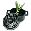 World Cuisine A1730210 Black Cast Iron Round Dutch Oven