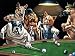 Velvet Painting of Dogs Playing Pool/Billiards 24x18 Original Handpainted Artisan