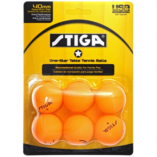Stiga One Star Orange Table Tennis Balls - 6 Balls