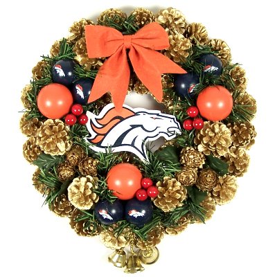 Buy DENVER BRONCOS OFFICIAL NFL CHRISTMAS DOOR WREATH by Team Beans