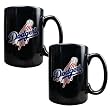 Los Angeles Dodgers MLB 2pc Black Ceramic Mug Set - Primary Logo by Great American Products