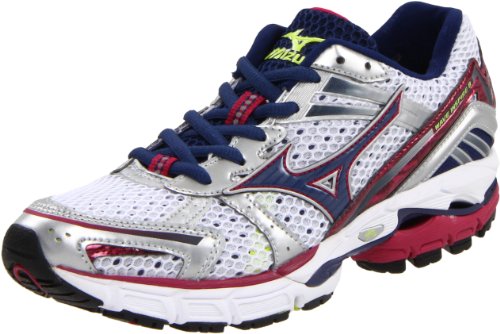 Mizuno Women's Wave Inspire 8 Narrow Running,White/Blue Depths/Sangria,10 2A US