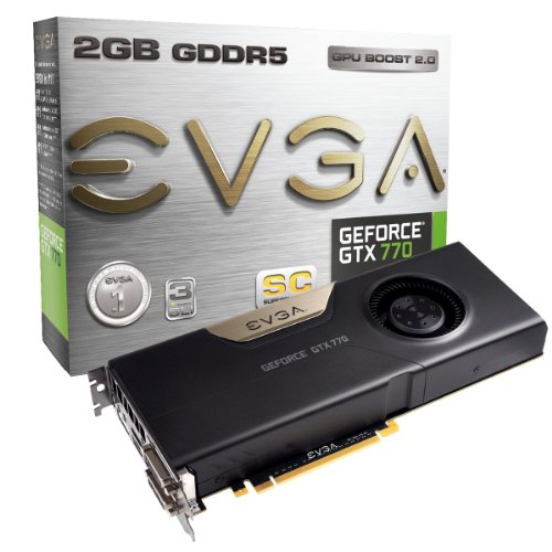 EVGA GeForce GTX770 SuperClocked 2GB GDDR5 256-Bit Dual-Link DVI-I, DVI-D, HDMI,DP, SLI Ready Graphics Card 02G-P4-2771-KR On Sale