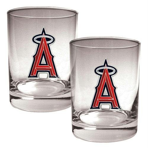 MLB Los Angeles Angels Two Piece Rocks Glass Set - Primary Logo