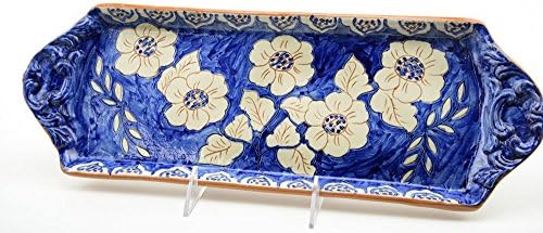 Hand-painted Serving Tray in Mediterranean Blue and White