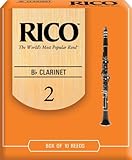 Rico Bb Clarinet Reeds, Strength 2.0, 10-pack