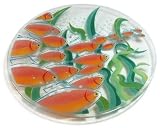 Peggy Karr 18-Inch Glass Fish School Circle Plate