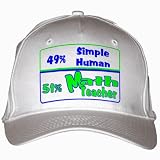 49% Simple Human 51% Math Teacher White Hat / Baseball Cap