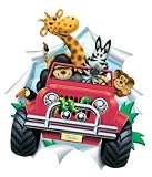 Village for Kids Red Jeep Safari Jumbo Appliques