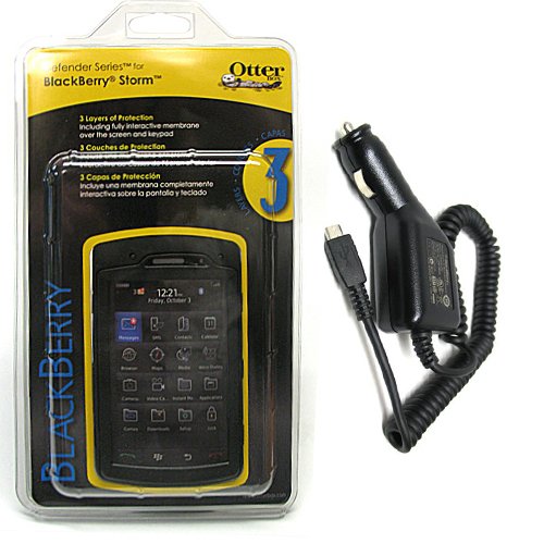 Otterbox Defender Case and Car Charger for Blackberry Storm 9530