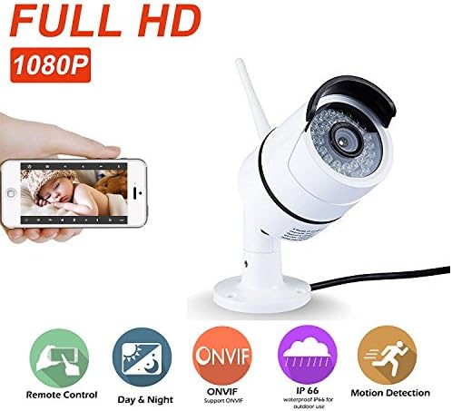 KUCAM Outdoor 1080P 2.0 Megapixels WiFi Video Surveillance System, Bullet IP66 IP Security Camera (A-1080P)