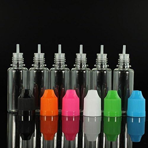 15ml Empty Plastic Childproof Cap E-juice E-liquid Dropper Bottle (50, Assorted Colors)