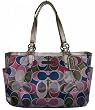 Coach Signature Scarf Print Gallery Tote Handbag 19464 Multicolor
