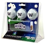 Washington Huskies NCAA 3 Golf Ball Gift Pack w/ Hat Clip