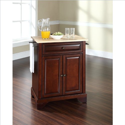 Best Price Crosley Furniture LaFayette Natural Wood Top Mahogany Kitchen Island