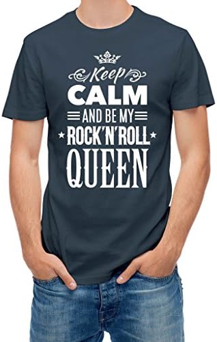 T shirt Keep calm and be my rock 'n' roll Queen Denim M