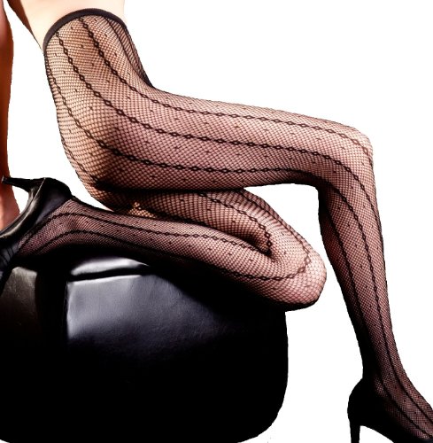 Yelete Killer Legs Diamond Chain Fishnet Seamless Pantyhose (828JY004), Black