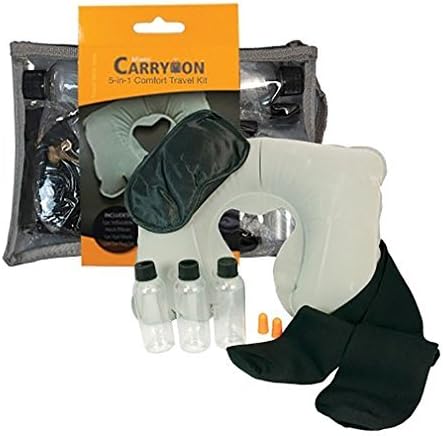 Miami Carry On Unisex 5-in-1 Comfort Travel Kit,Black,One Size by Naftali