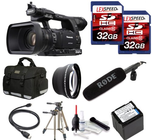 Panasonic AG-AC160APJ HD Camcorder + Panasonic Battery + Rode NTG1 Mic + Panasonic 3 year Warranty + Two 32GB (10) + .48x Wide Angle Lens w/ Macro Panasonic AG-AC160APJ HD Camcorder + Panasonic Battery + Rode NTG1 Mic + Panasonic 3 year Warranty + Two 32GB (10) + .48x Wide Angle Lens w/ Macro