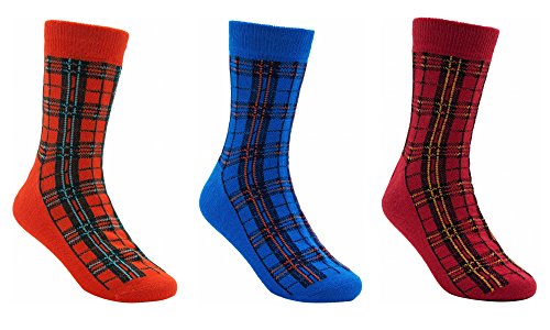 Rambutan Kids Seamless Bamboo Tartan Socks US 13-2 Colorful