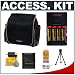 Olympus Small Nylon Carrying Case (Black/ Tan Trim) + (4) AA Batteries & Charger + Cameta Accessory Kit for SP-565 UZ, SP-570 UZ, SP-590 UZ & SP-600 UZ Digital Cameras