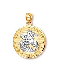 Two Tone Gold Saint George Pendant