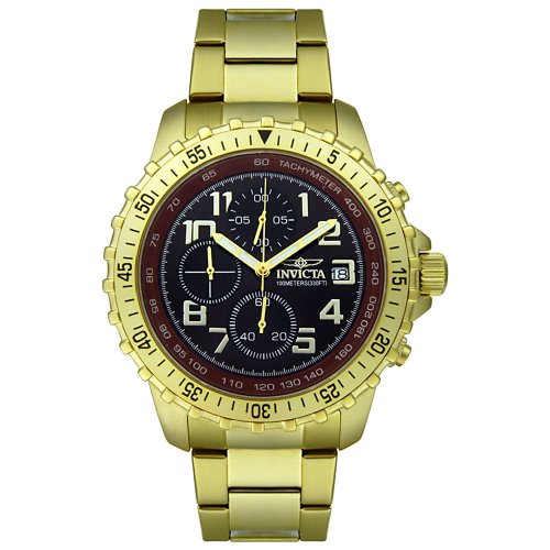 Invicta Men's 6400 II Collection Chronograph 18k Gold-Plated Stainless Steel Watch