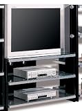 Contemporary Black Plasma LCD Flat Panel TV Stand