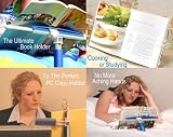 Easy Read book holder bookholder stand. Revolutionary design with pc monitor attachment. A must have!
